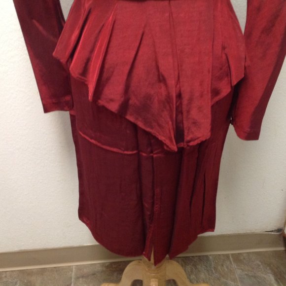 Vintage Classified 3 Piece Dynasty Style Burgundy Evening Dress Outfit  Sz 11/12 - Picture 6 of 11